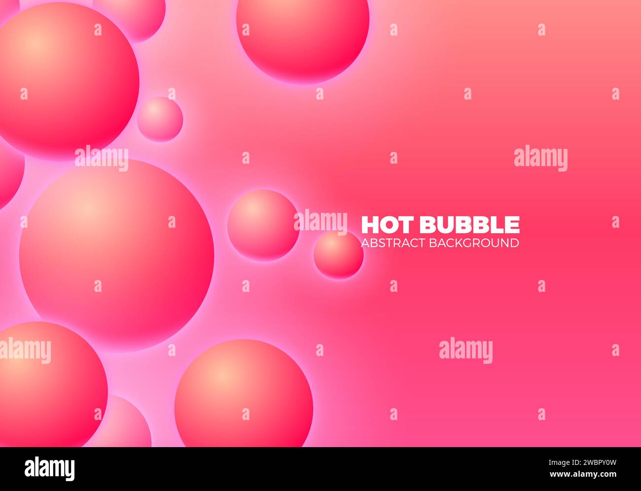 Sfondo astratto con palline lucenti rosa calde che fluttuano, in movimento Illustrazione Vettoriale