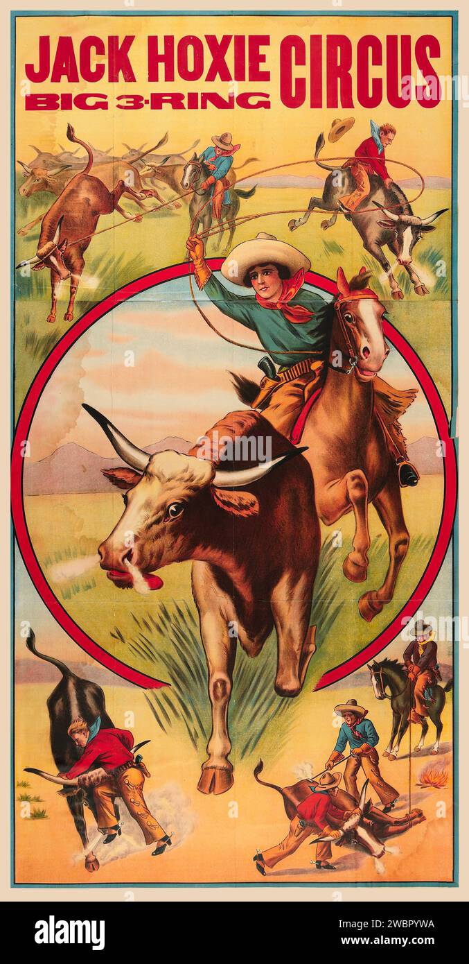 Poster Jack Hoxie Circus (1930s) Cowboy Rodeo - stile selvaggio West Foto Stock