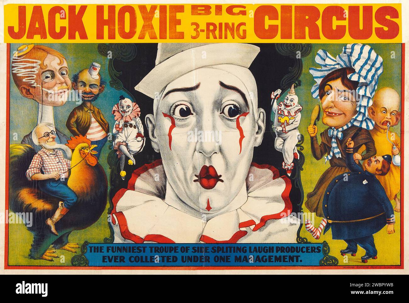 Poster Big 3 Ring Circus Jack Hoxie (Riverside Print Co, 1937) Foto Stock