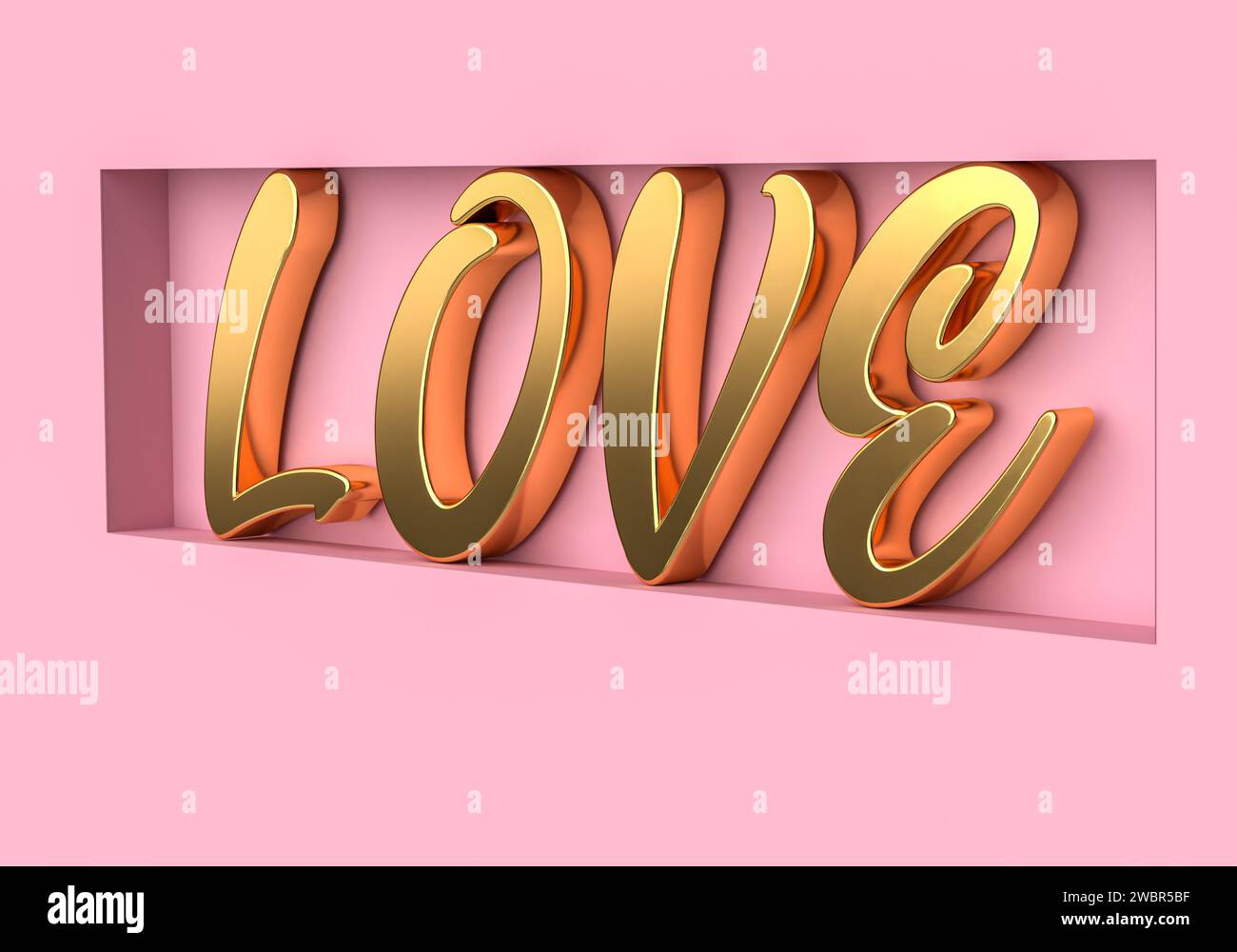 Festeggia l'amore con una squisita illustrazione con la parola "AMORE", perfetta per San Valentino e matrimoni Foto Stock