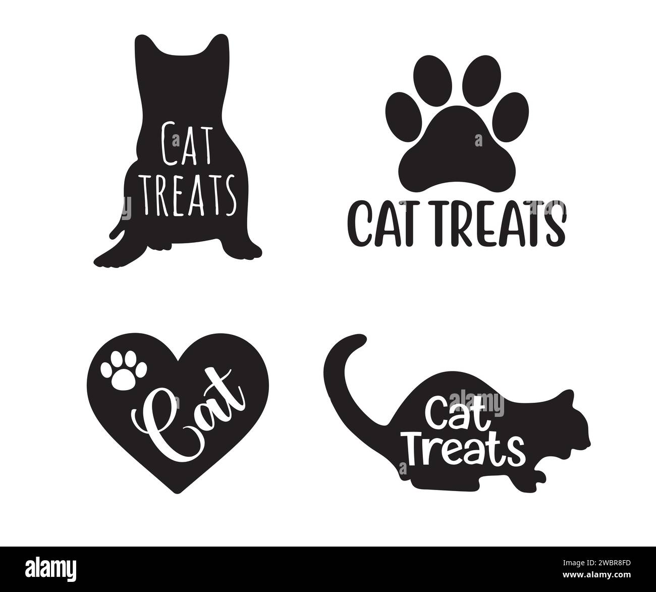 Design del vasetto Cat Treat, Funny Cat, Cat Vector, Cat Lady, Cat Treat Jar, amante dei gatti, dolcetti per gatti Illustrazione Vettoriale