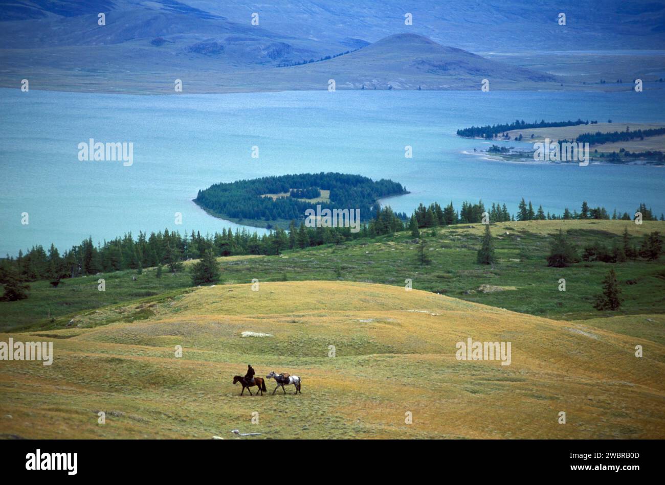 Lago Khoton, Altai Tavan Bogd National Park, Mongolia Foto Stock