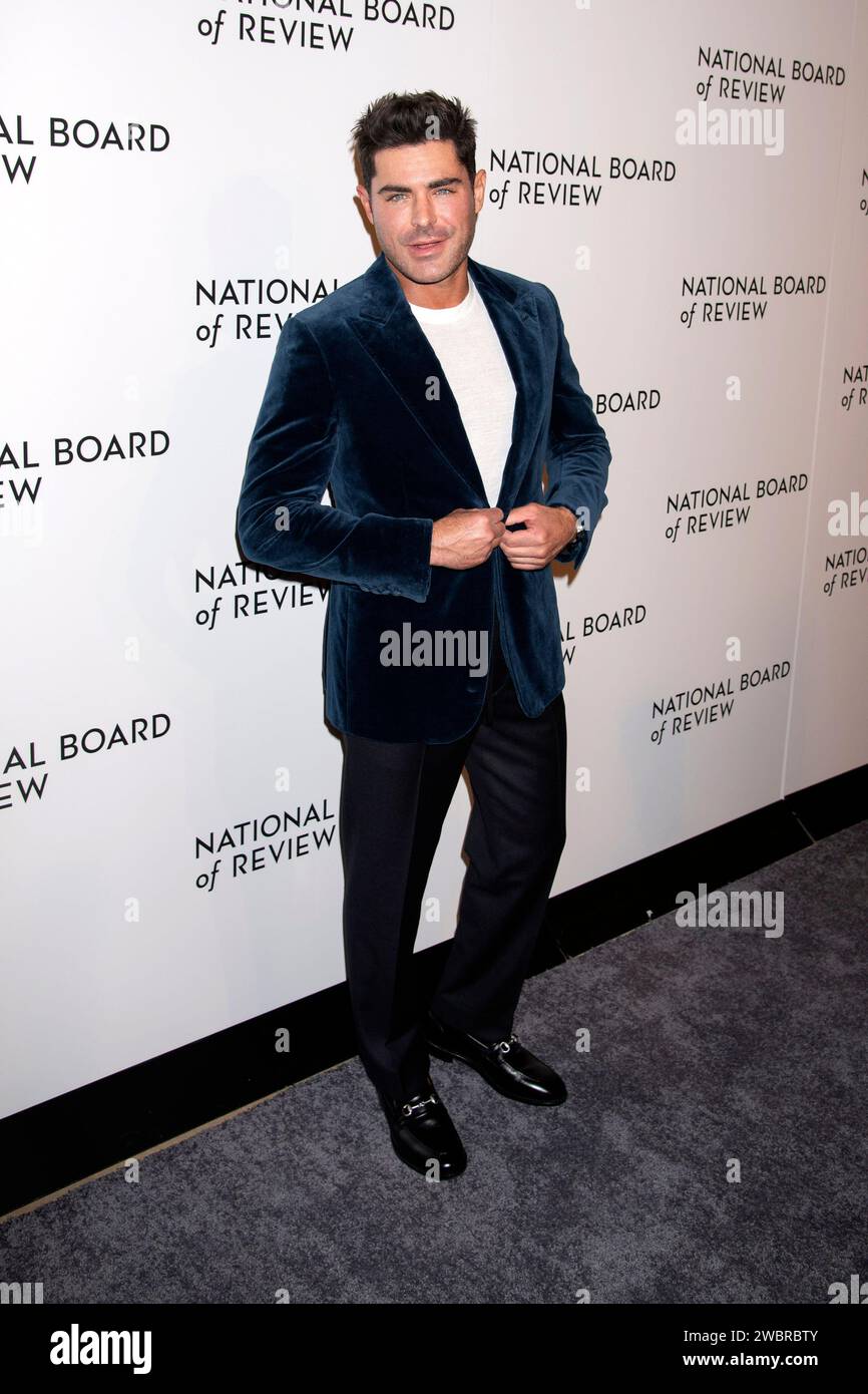 Zac Efron bei der National Board of Review Awards Gala 2024 im Cipriani 42nd Street. New York, 11.01.2024 Foto Stock