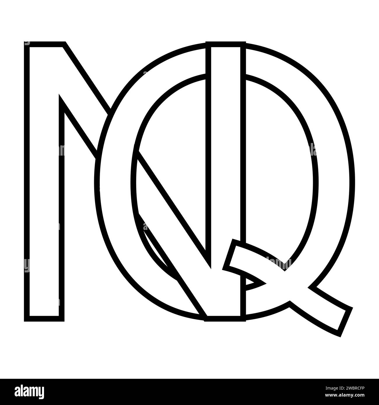 Logo nq qn, icona a doppia lettera logotipo n q Illustrazione Vettoriale