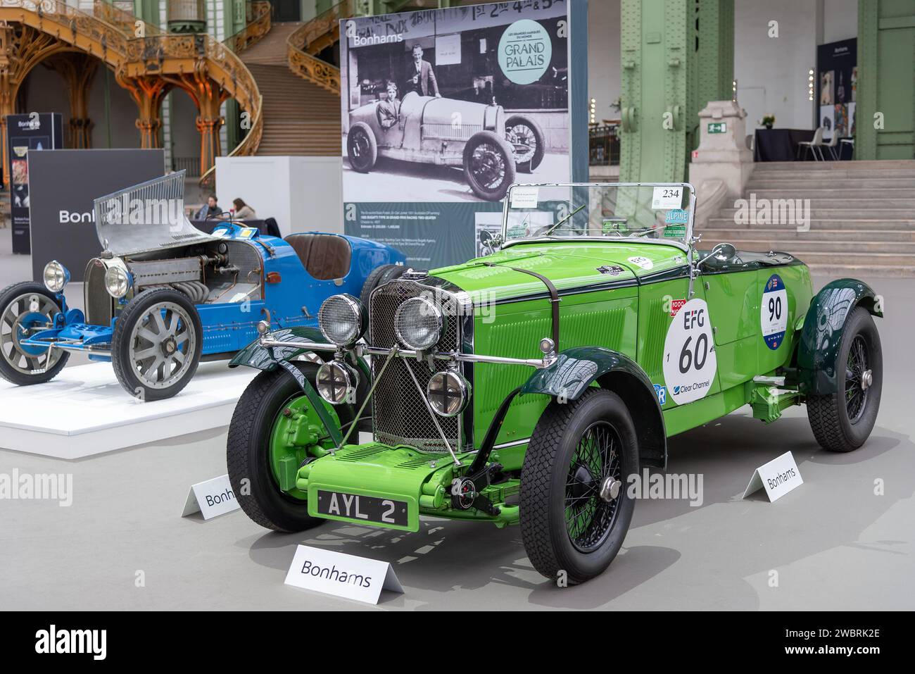 Parigi, Francia - Bonhams 2020 vendita al Grand Palais di Parigi. Concentrati su un green Talbot AV105 Brooklands Sports Racer 1934. Numero di telaio AV35499. Foto Stock