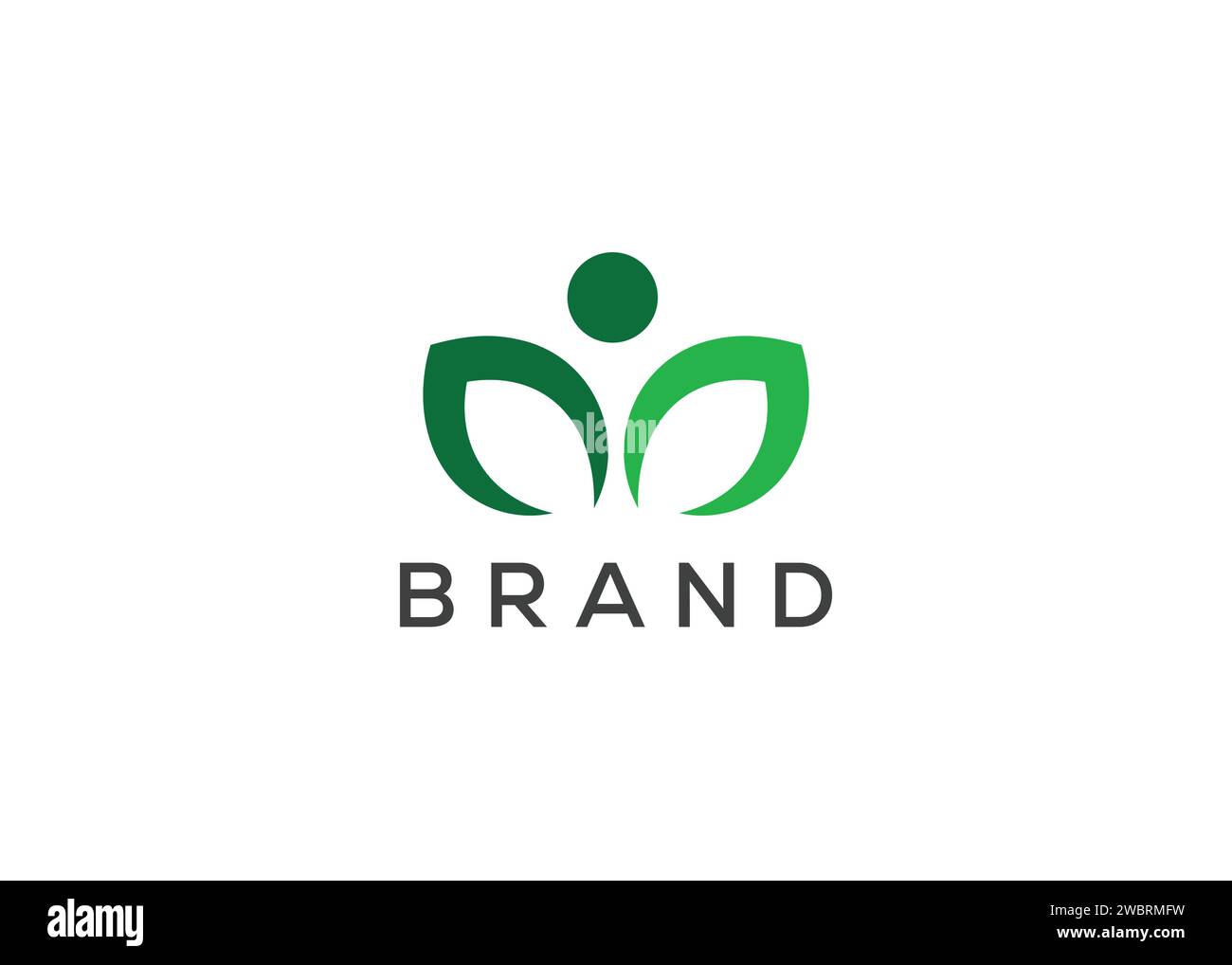 Vettore del logo Organic Leaf Man. Logo natura uomo ed eco Life. Modello vettoriale di design del logo sanitario Illustrazione Vettoriale