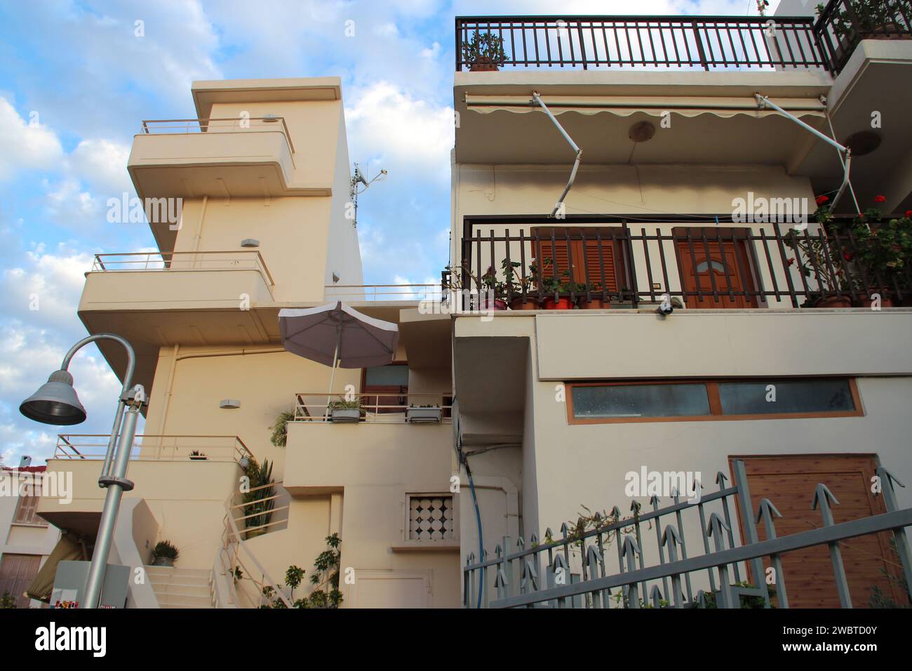edificio residenziale a rethymno a creta in grecia Foto Stock