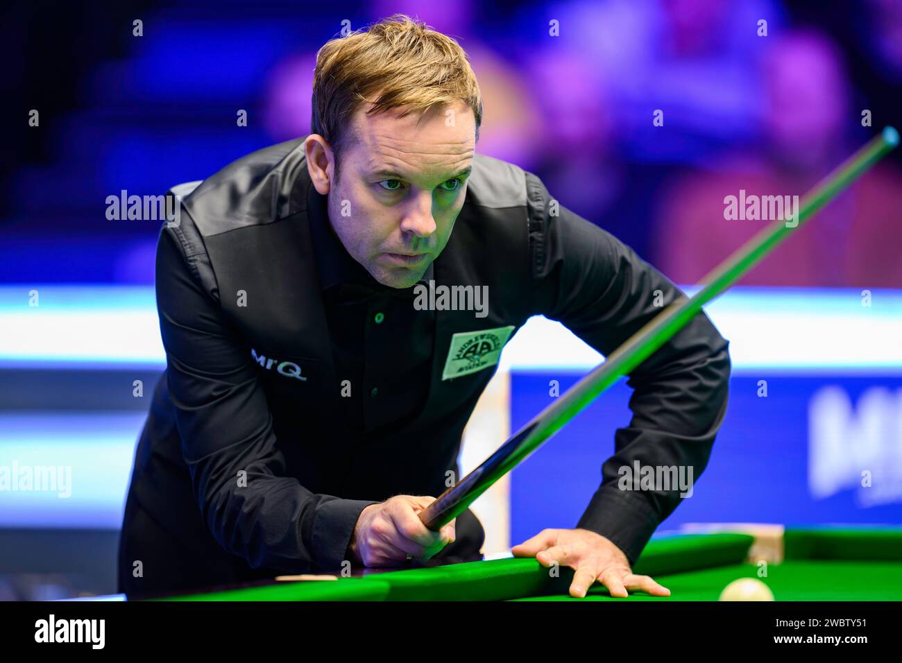 LONDRA, REGNO UNITO. 12 gennaio 2024. Ali Carter nel Day 5 match tra Judd Trump e Ali Carter durante gli MRQ Masters 2024 ad Alexandra Palace venerdì 12 gennaio 2024 a LONDRA. Crediti: Taka G Wu/Alamy Live News Foto Stock