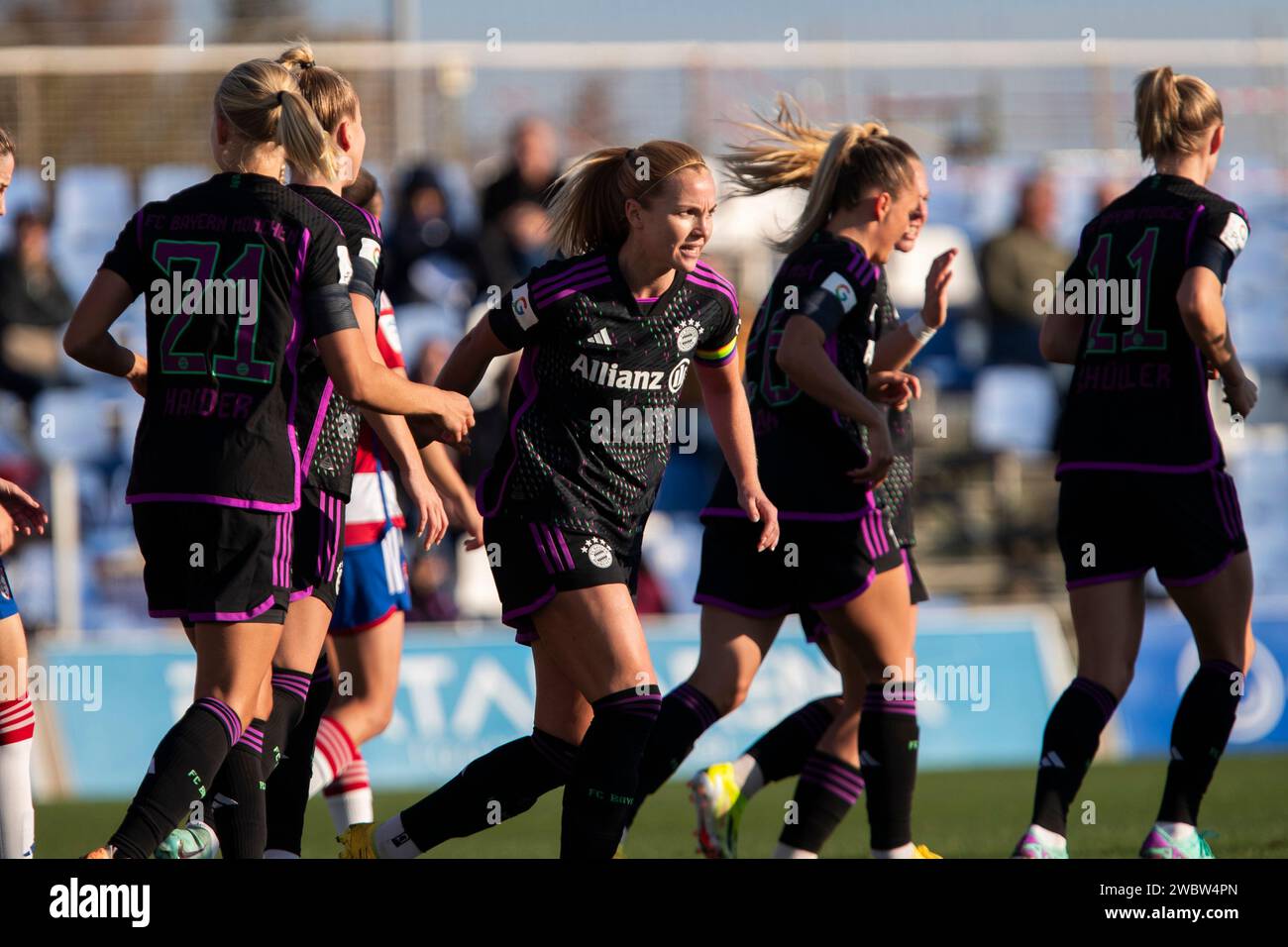 VIGGOSDOTTIR difensore del Bayern Monaco durante la partita FC Bayern München vs Granada CF, partita invernale femminile, Pinatar Arena Football Center, San Pedro del Pinatar, regione di Murcia, Spagna, 12 gennaio 2024, Foto Stock