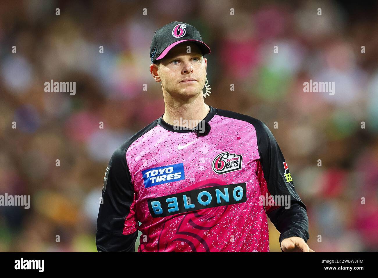 12 gennaio 2024; Sydney Cricket Ground, Sydney, NSW, Australia: Big Bash T20 League, Sydney Sixers contro Sydney Thunder; Steve Smith dei Sydney Sixers nell'Outfield Foto Stock