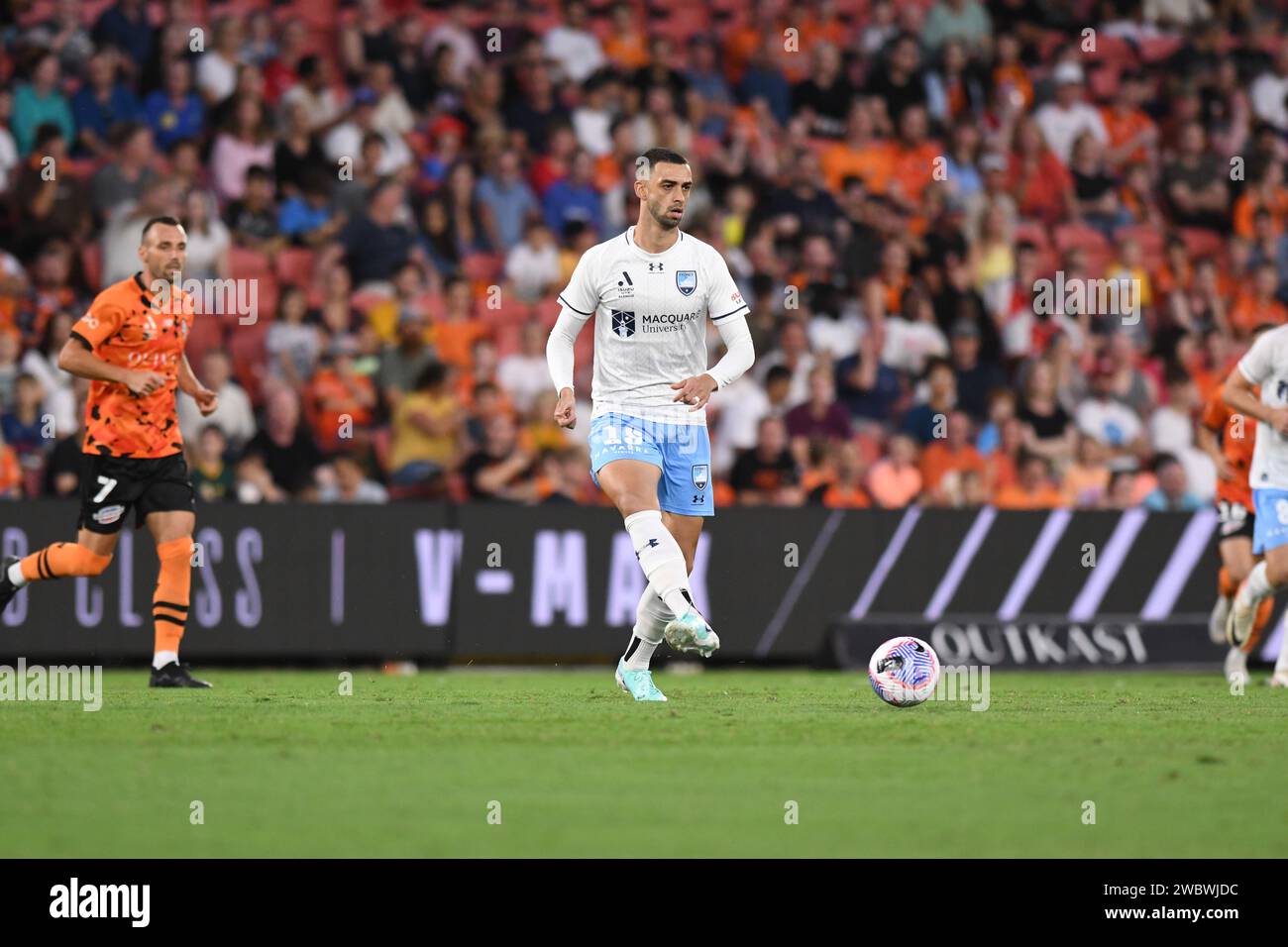 Gabriel Lacerda al round 11 del calcio maschile A-League, Brisbane Roar vs Sydney FC, Suncorp Stadium, Brisbane, Queensland, 6 gennaio 2024 Foto Stock