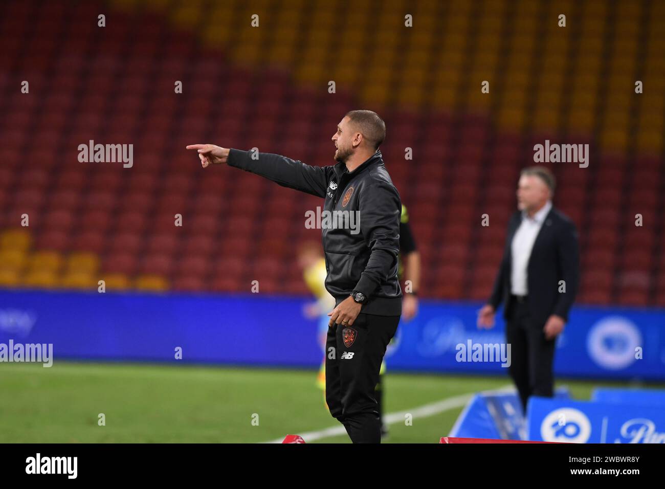 Ben Cahn al round 11 del calcio maschile A-League, Brisbane Roar vs Sydney FC, Suncorp Stadium, Brisbane, Queensland, 6 gennaio 2024 Foto Stock