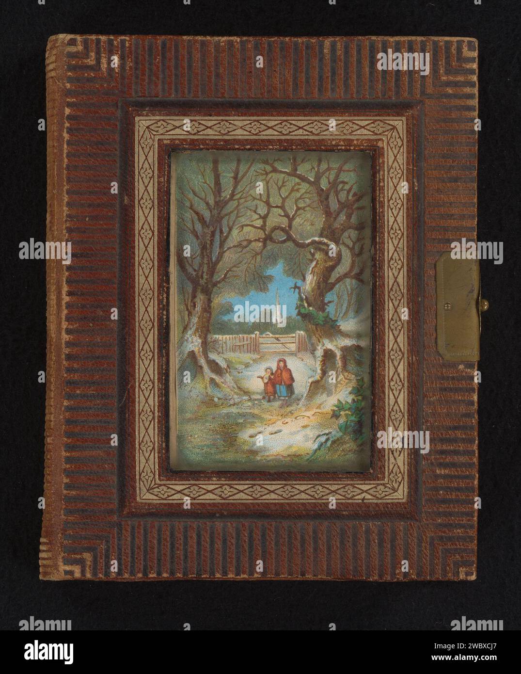 Album per famiglie olandese con 22 foto, anonimo, produttori diversi, 1850 - 1903 album fotografico con 22 pagine e un totale di 22 foto, tutte cartes-de-visiting. L'album contiene ritratti di persone in costume tradizionale olandese del Nord. supporto fotografico. cartone. pelle. vetro. stampa di albumi metallici/stampe di carbonio di persone storiche. uomo adulto. donna adulta. costume folk, costume regionale Foto Stock