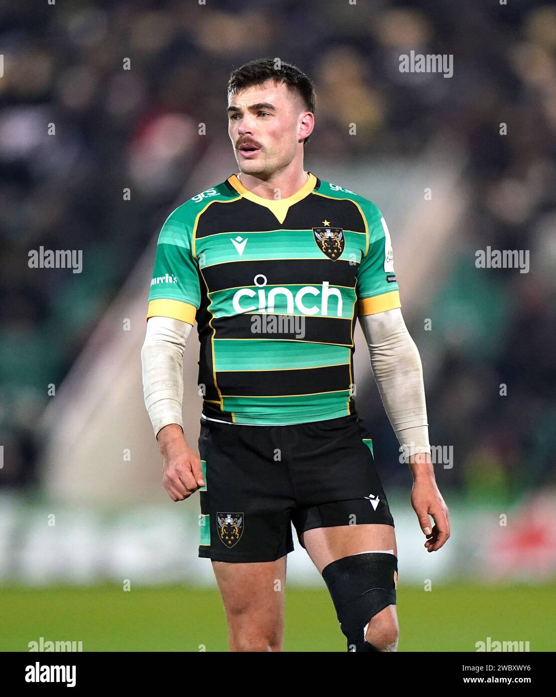 George Furbank dei Northampton Saints durante la partita della Investec Champions Cup al Cinch Stadium di Franklin's Gardens, Northampton. Data immagine: Venerdì 12 gennaio 2024. Foto Stock