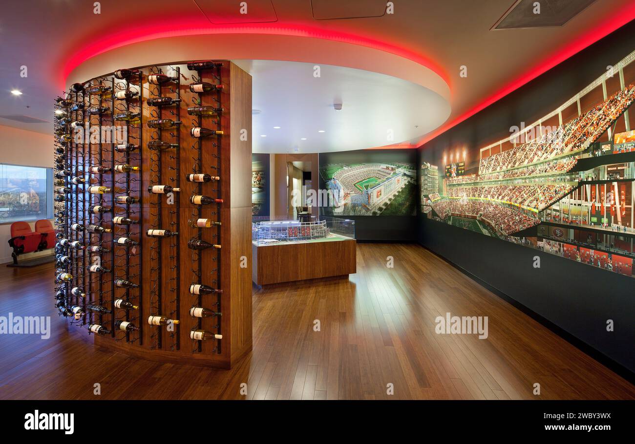 49ers Stadium Marketing Suite / esposizione Foto Stock