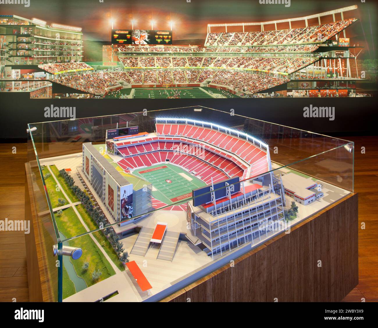 49ers Stadium Marketing Suite / esposizione Foto Stock