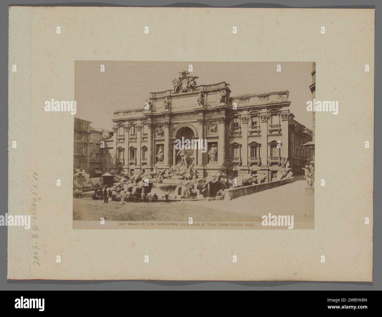 Trevifontein te Roma, Italië, Fratelli Alinari, dopo Nicola salvi, 1852 - 1900 Fotografia Roma cartone. Carta albume stampa fontana ornamentale Trevifontein Foto Stock