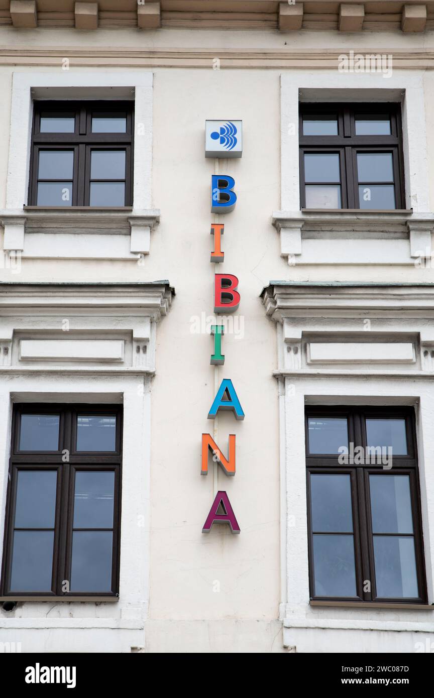 Bratislava, Slovacchia - 4 gennaio 2024: BIBIANA, International House of Art for Children (Medzinarodny dom umenia pre deti). Bratislava. Slovacchia. Foto Stock