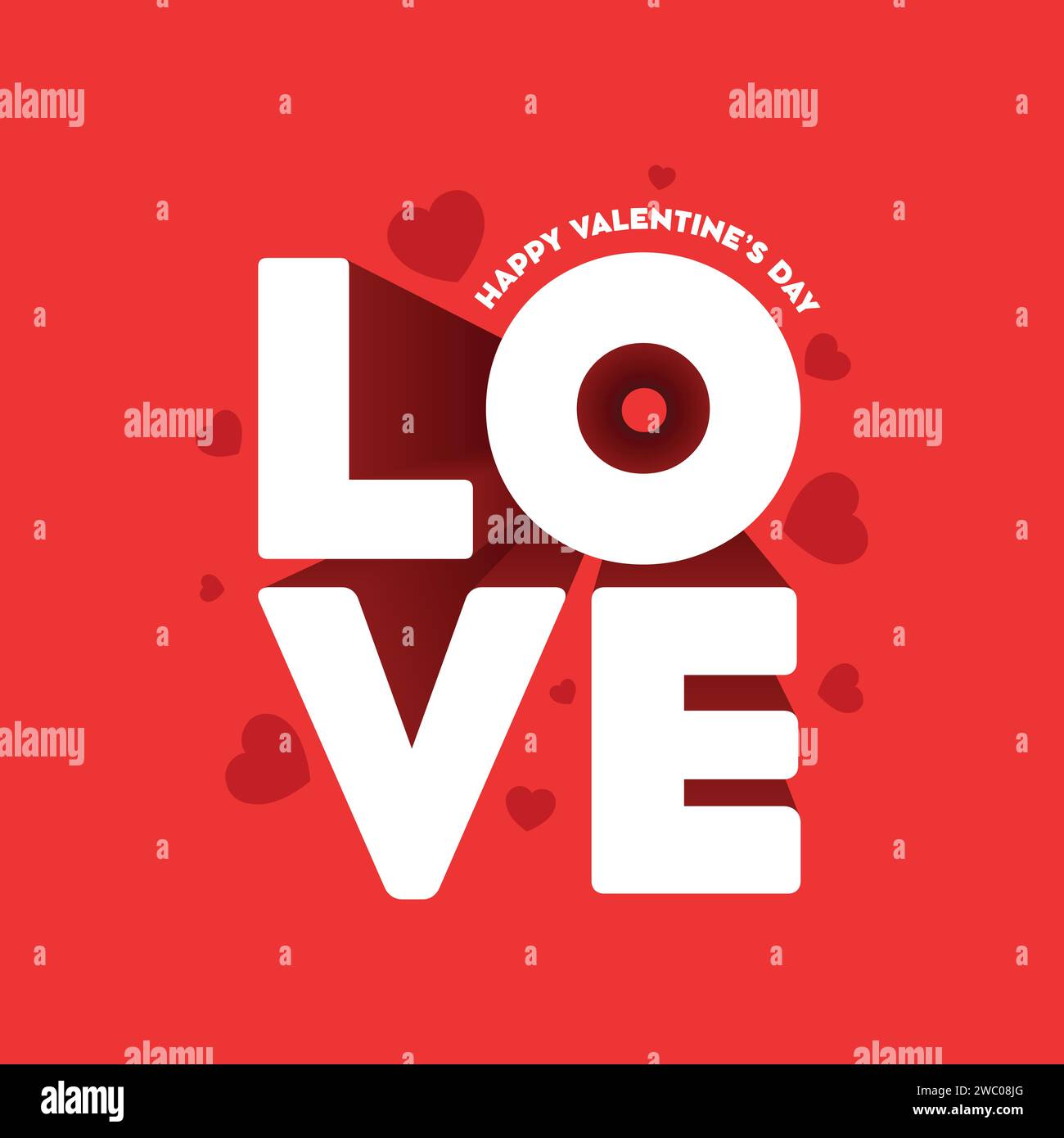 Adoro il testo modificabile per festeggiare felice san valentino il 14 febbraio. Modello di San Valentino, biglietto d'auguri, poster, striscione a forma di cuore Illustrazione Vettoriale