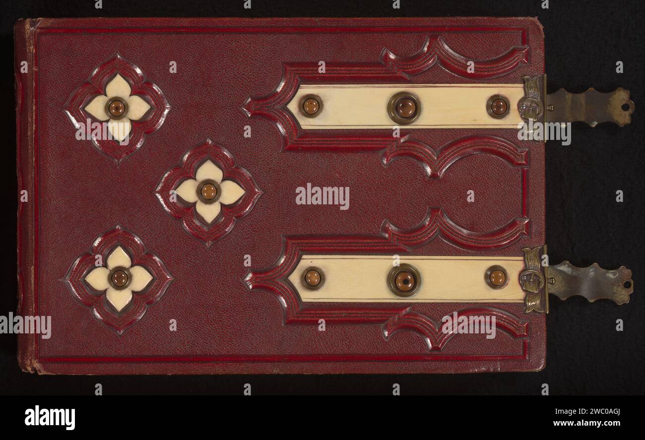 Album fotografico con 100 foto, L.J. Heart Camp, diversi produttori, 1850 - 1900 album fotografico con 25 fogli per un totale di 100 foto. L'album contiene principalmente ritratti di persone anonime. Un nome è menzionato solo in poche persone. I ritratti sono realizzati principalmente nei Paesi Bassi e in Francia, alcuni provengono dalla Germania, dal Belgio e dall'Indonesia. Alcuni produttori sono Wegner & Mottu, Albert Greiner e Jean Baptiste Durdik. cartone. rame (metallo). carta. pelle. supporto fotografico per la stampa di persone storiche da parte di albumen. Persone storiche - BB - donna. ragazzo (bambino tra il bambino e la giovinezza). sittin Foto Stock