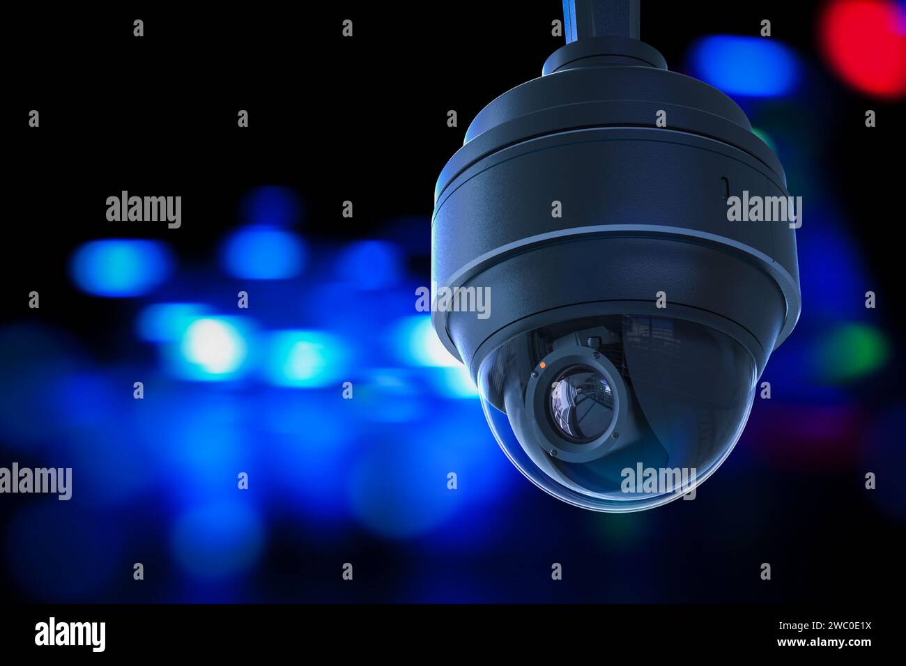 videocamera di sicurezza per rendering 3d o telecamera cctv per la sicurezza notturna Foto Stock