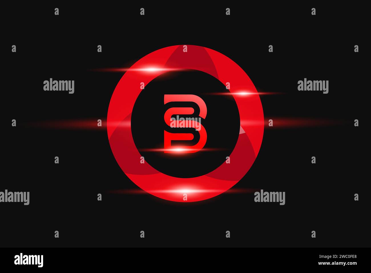 Logo BS Red. Logo Vector per le aziende. Illustrazione Vettoriale