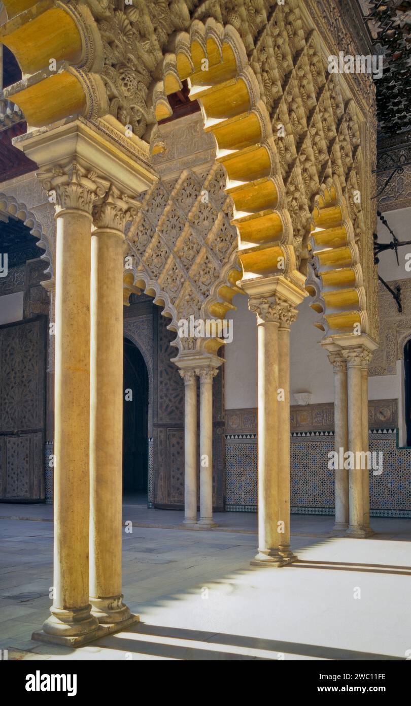 Sala degli ambasciatori, Alcazar, Siviglia, Andalusia, Spagna Foto Stock