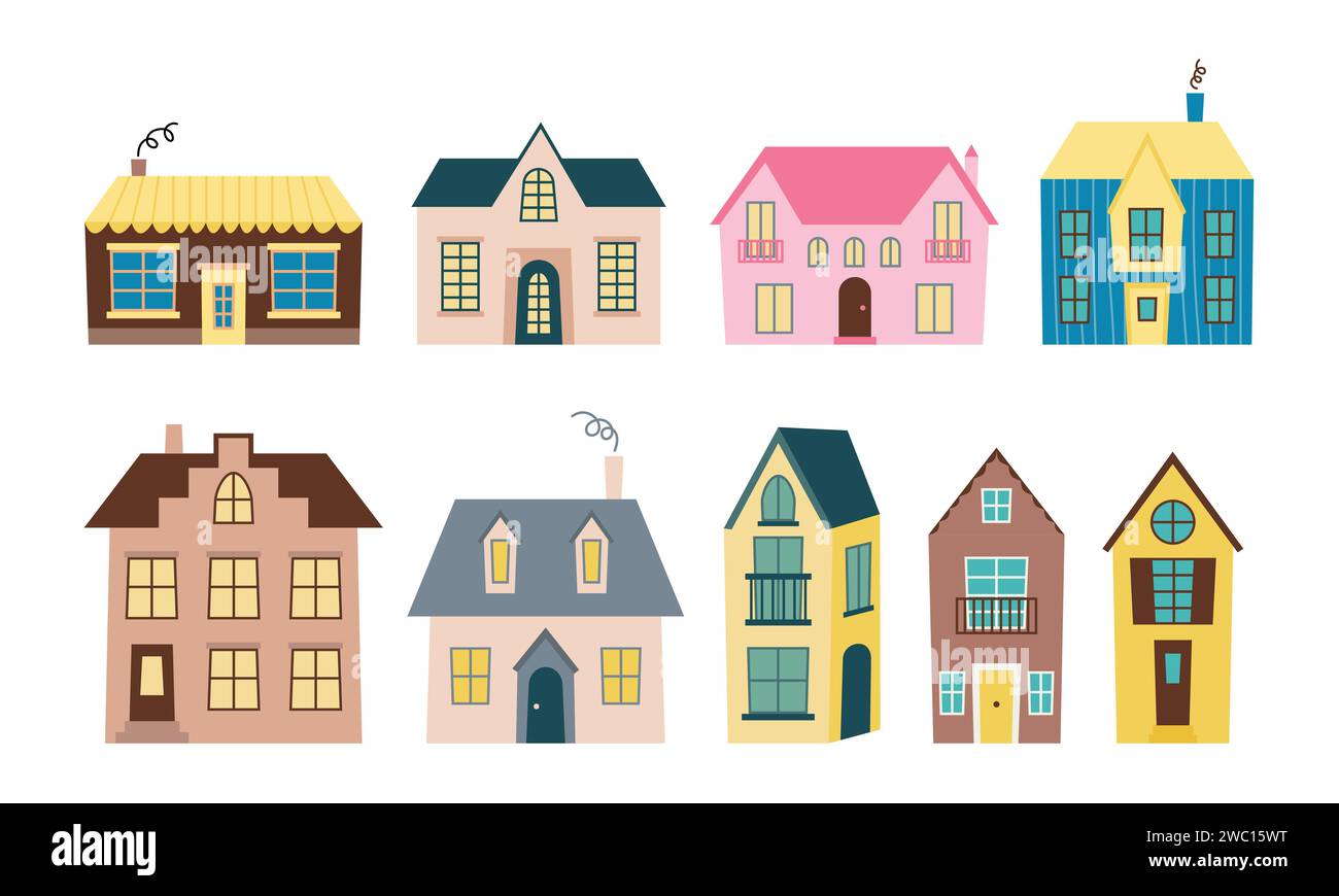 Case piccole colorate Illustrazione Vettoriale