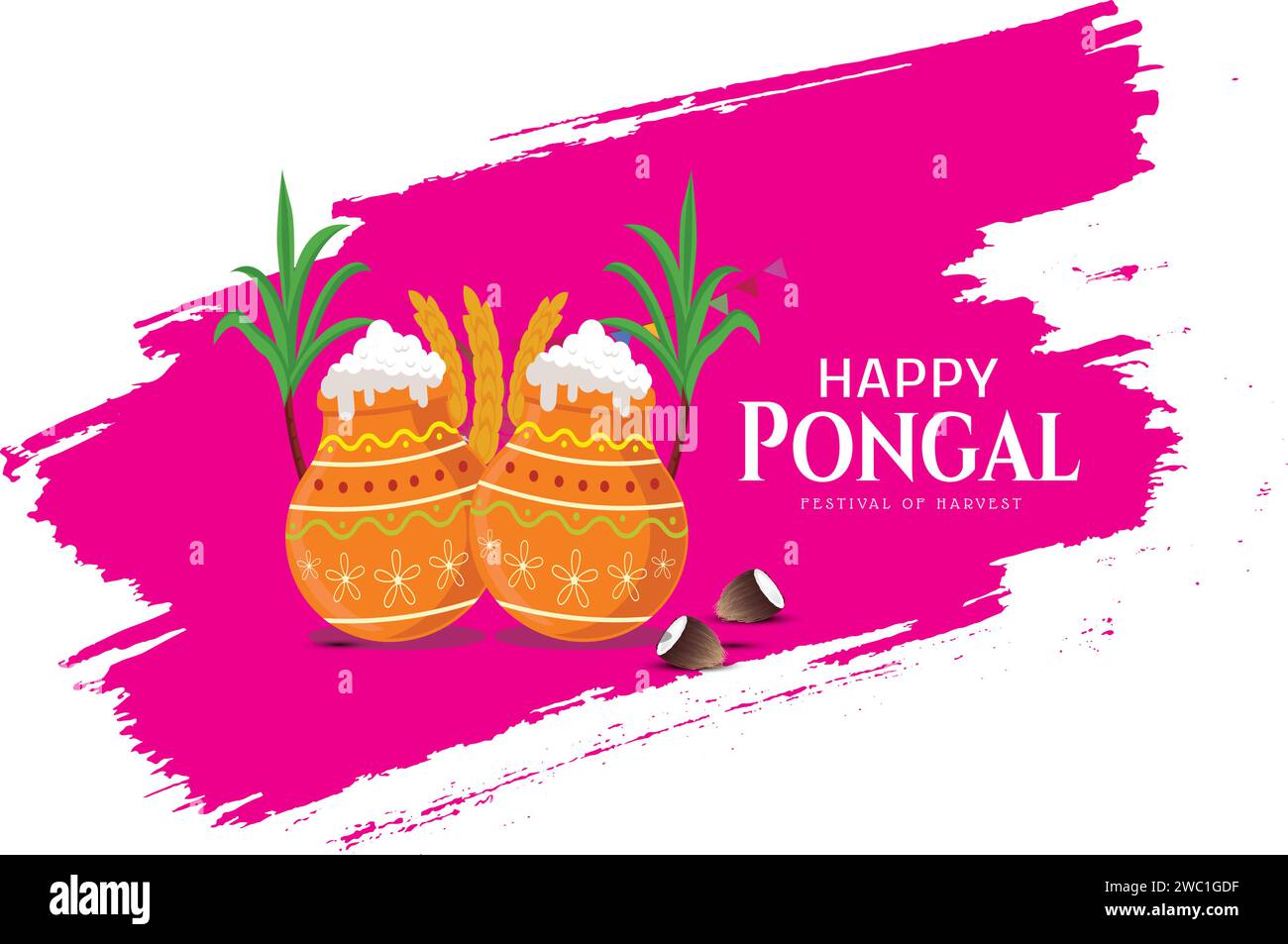 Festival dell'India meridionale Pongal sfondo illustrazione vettoriale Happy Pongal Holiday Illustrazione Vettoriale