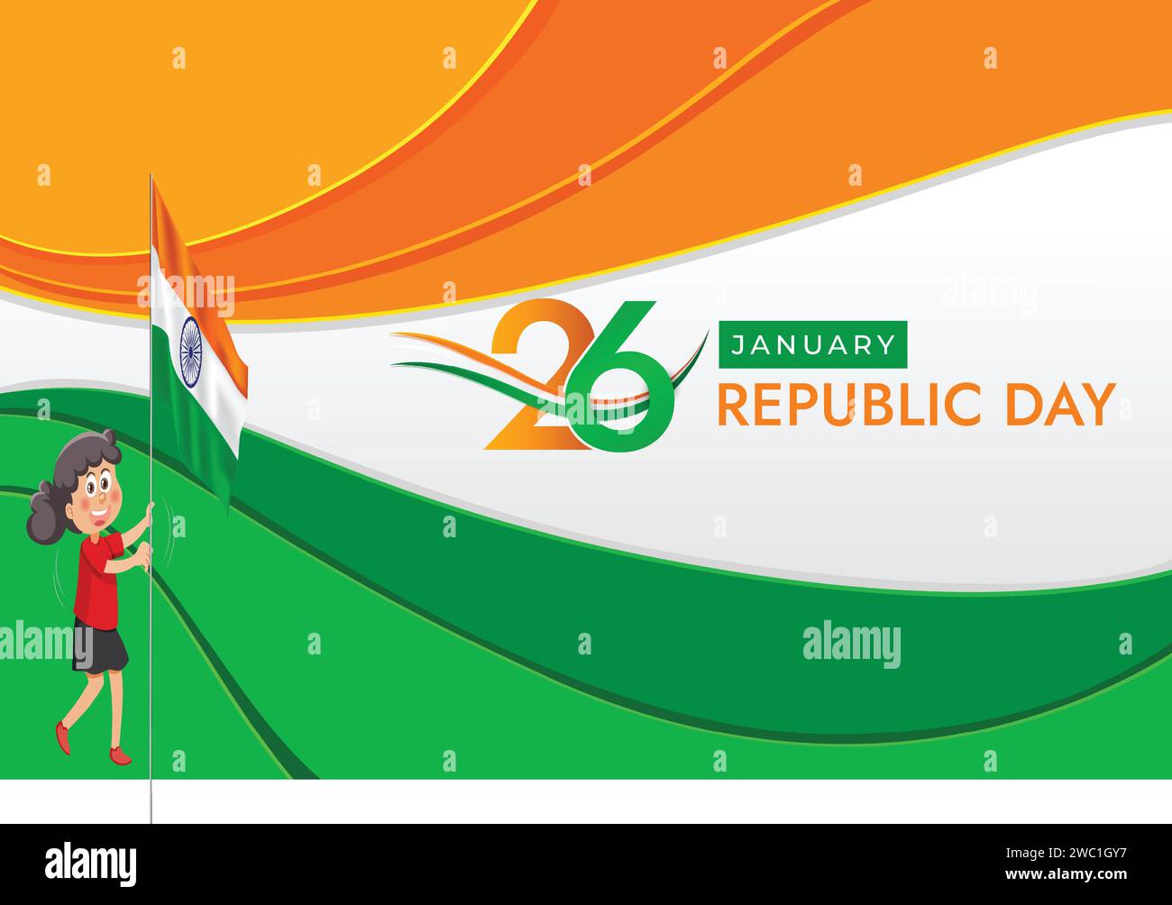 Felice festa della repubblica india-26 gennaio Illustrazione Vettoriale