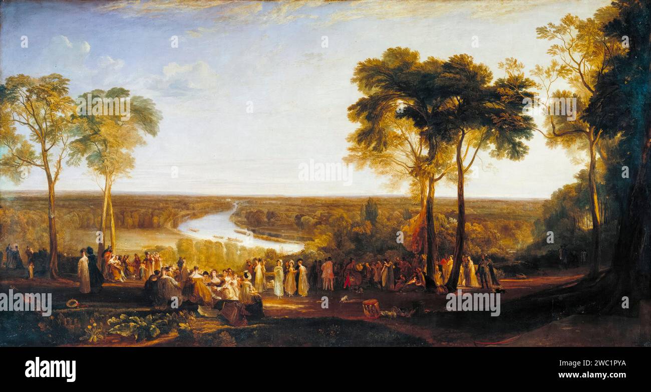 JMW Turner, Inghilterra: Richmond Hill on the Prince Regent's Birthday, paesaggio dipinto ad olio su tela, 1819 Foto Stock