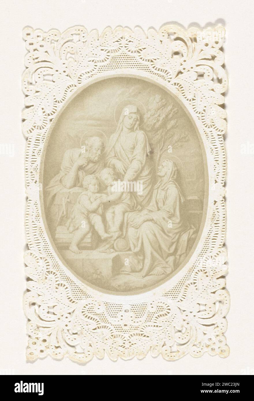 Rilievo della Sacra famiglia, Anonimo, 1850 - 1860 Fotografia Francepublisher: Paris paper albumen print Holy Family, and derived representations Foto Stock