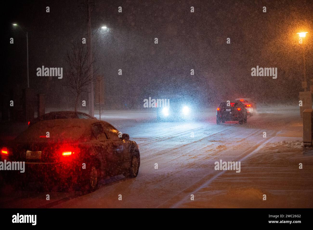 Tempesta di neve a Londra, Ontario Foto Stock