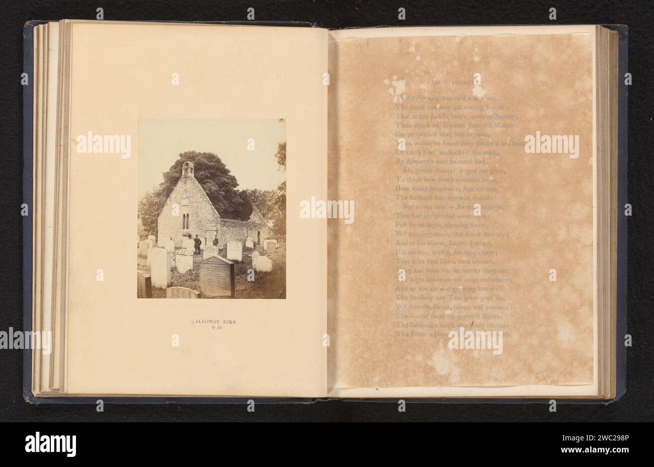 Ruyn van Alloway Auld Kirk te Alloway, Stephen Thompson, c. 1863 - in o prima del 1868 fotografare Alloway carta albumen stampare paesaggio con rovine Alloway Auld Kirk Foto Stock