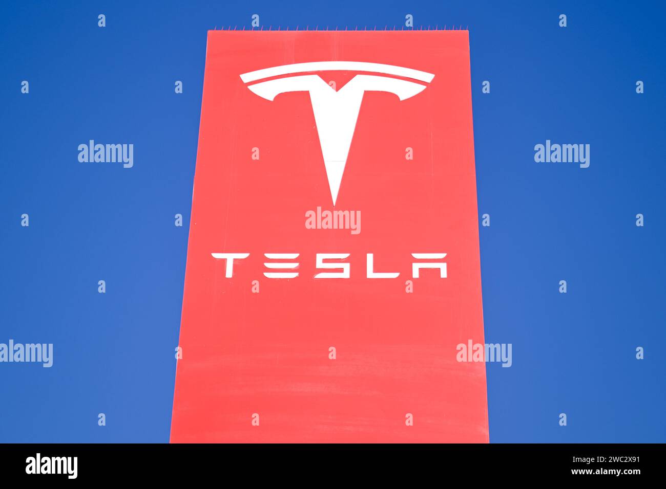 Concessionaria Tesla, venerdì 24 novembre 2023, a Buena Park, Calif. (Dylan Stewart/immagine dello sport) Foto Stock