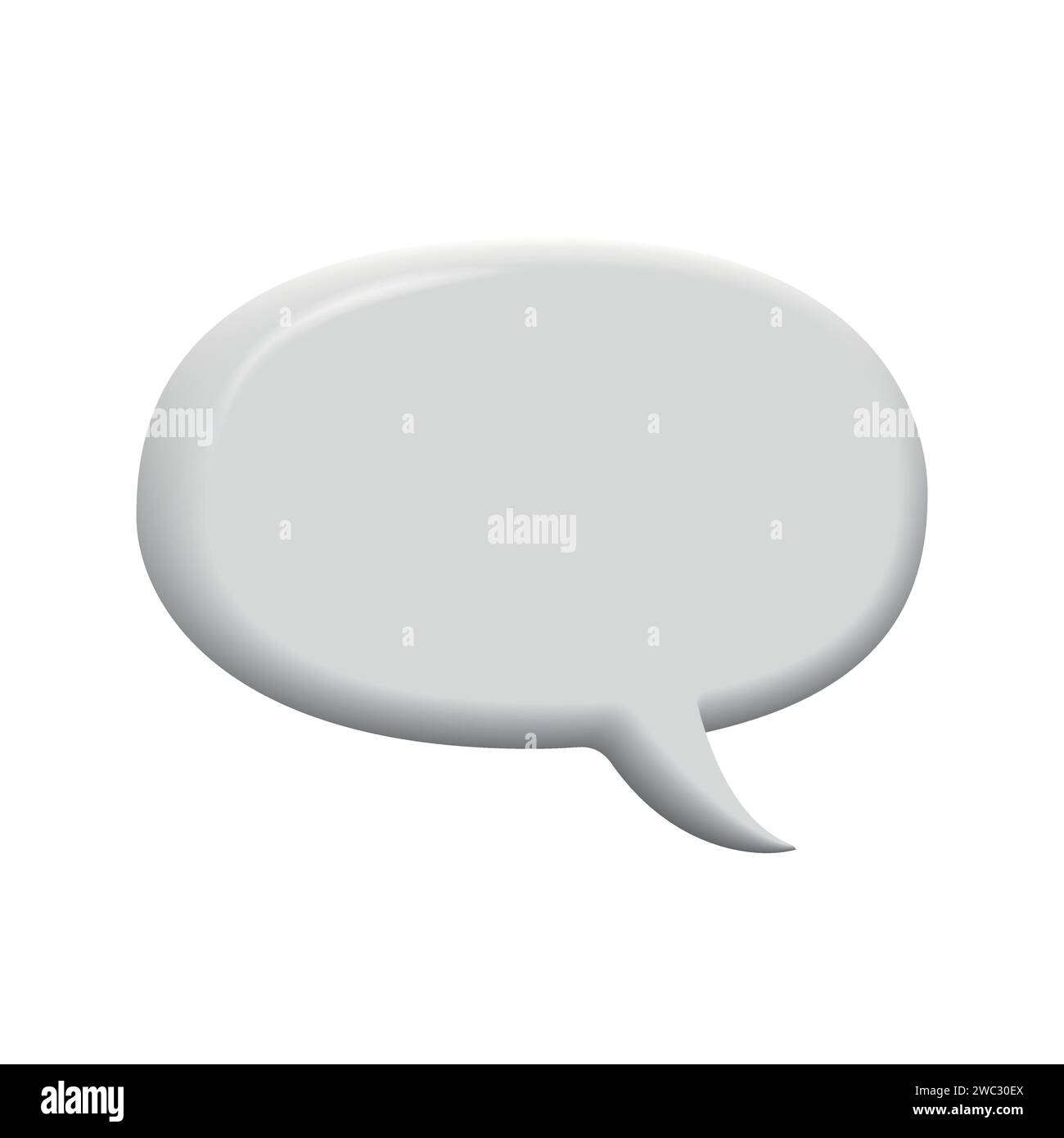 Icona a fumetto 3D, isolata sullo sfondo. Segno Chat 3D. Illustrazione Vettoriale