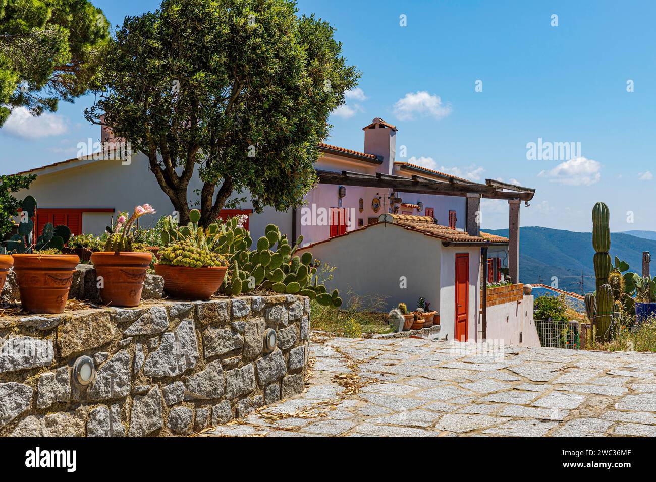 Casa vacanze a San Piero in campo, vicino a Marina di campo, Elba, Arcipelago Toscano, Toscana, Italia Foto Stock