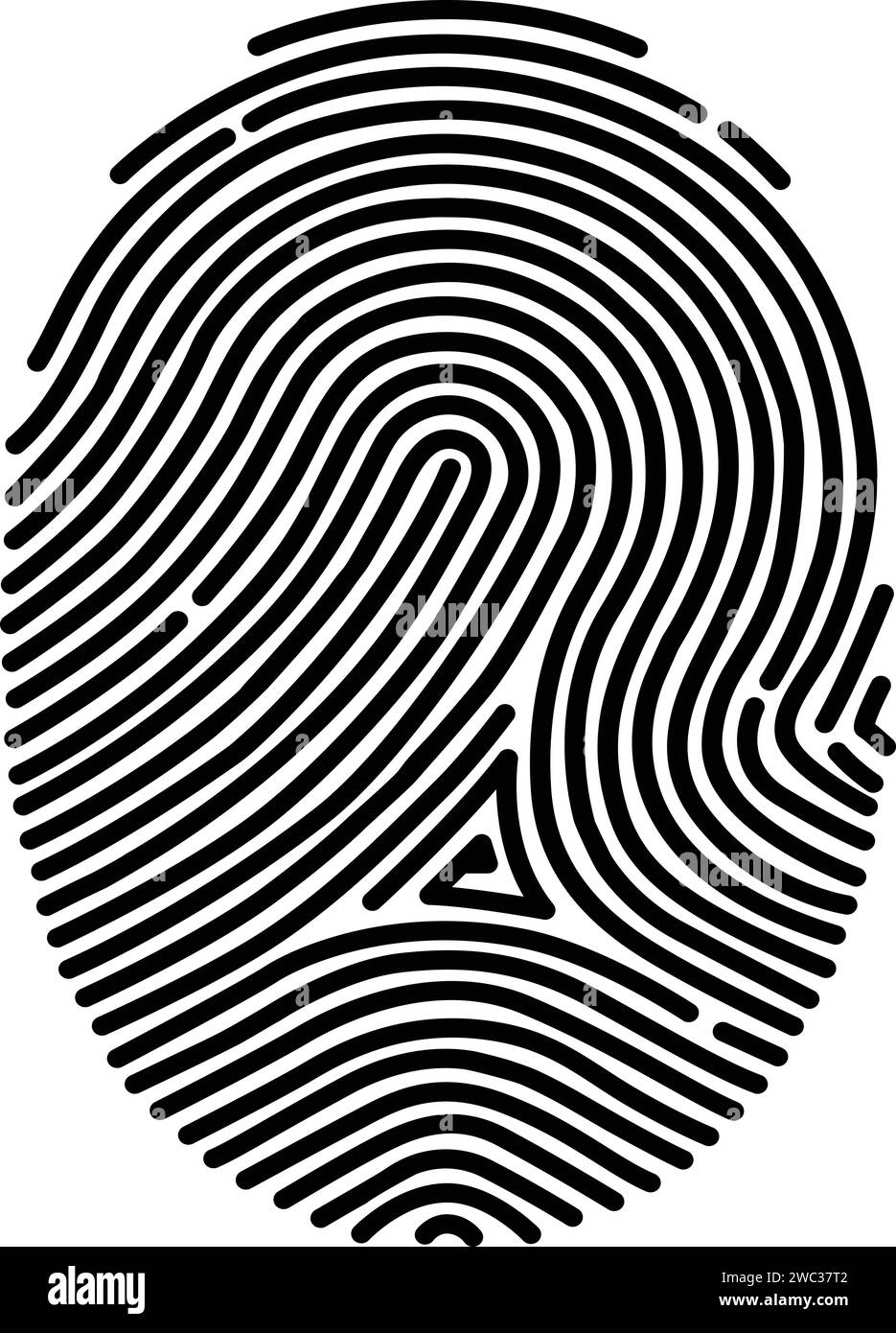 Impronte digitali, scansione delle dita, identificazione delle dita, biometrica digitale Illustrazione Vettoriale