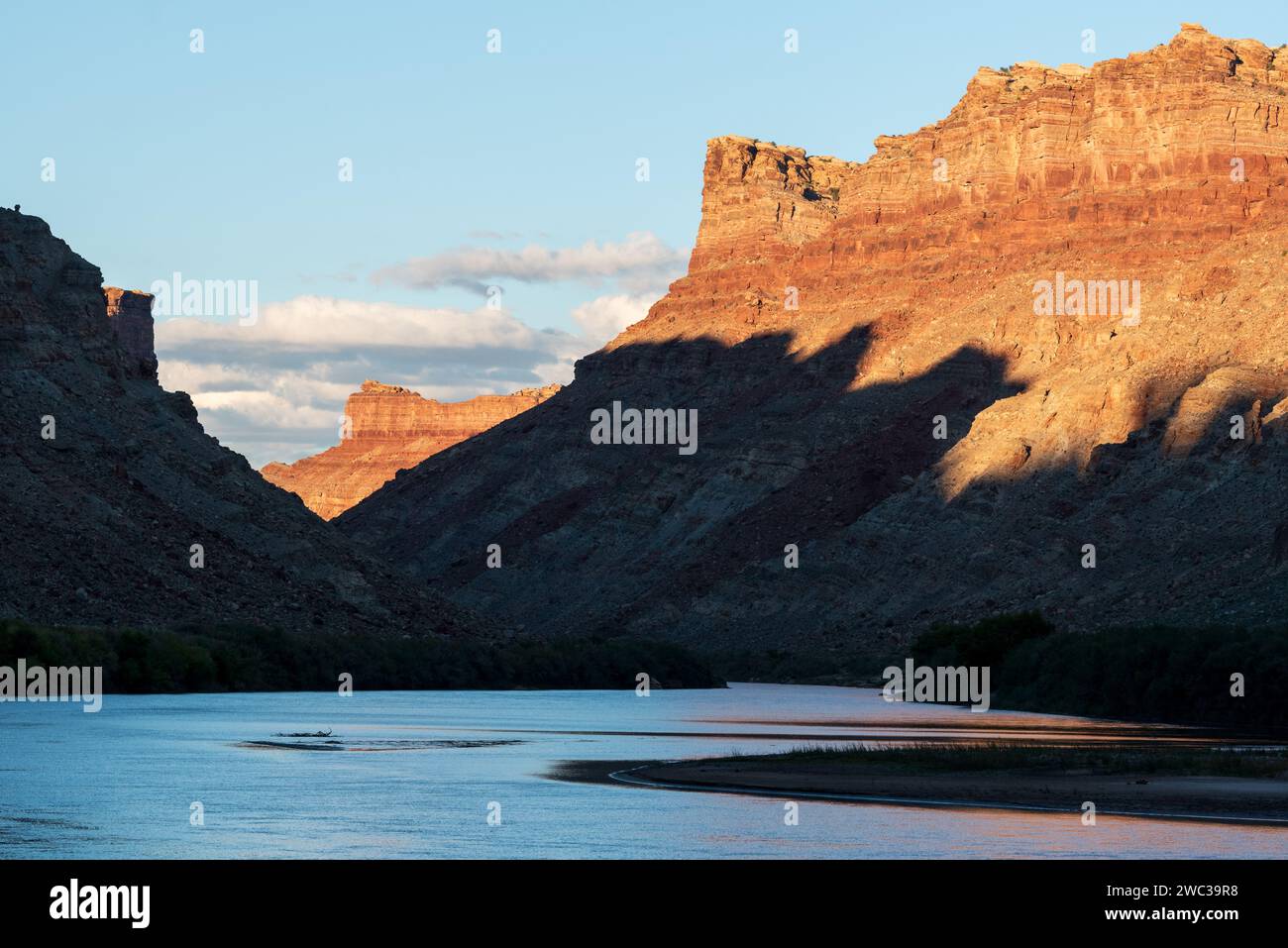 Fiume Colorado a Spanish Bottom, Canyonlands National Park, Utah. Foto Stock