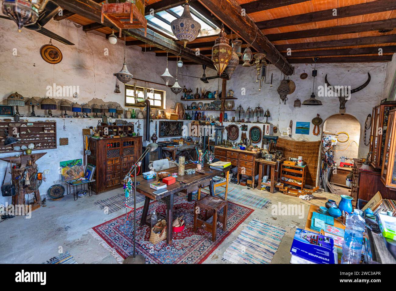 Laboratorio d'artista a Capoliveri, Elba, Arcipelago Toscano, Toscana, Italia Foto Stock