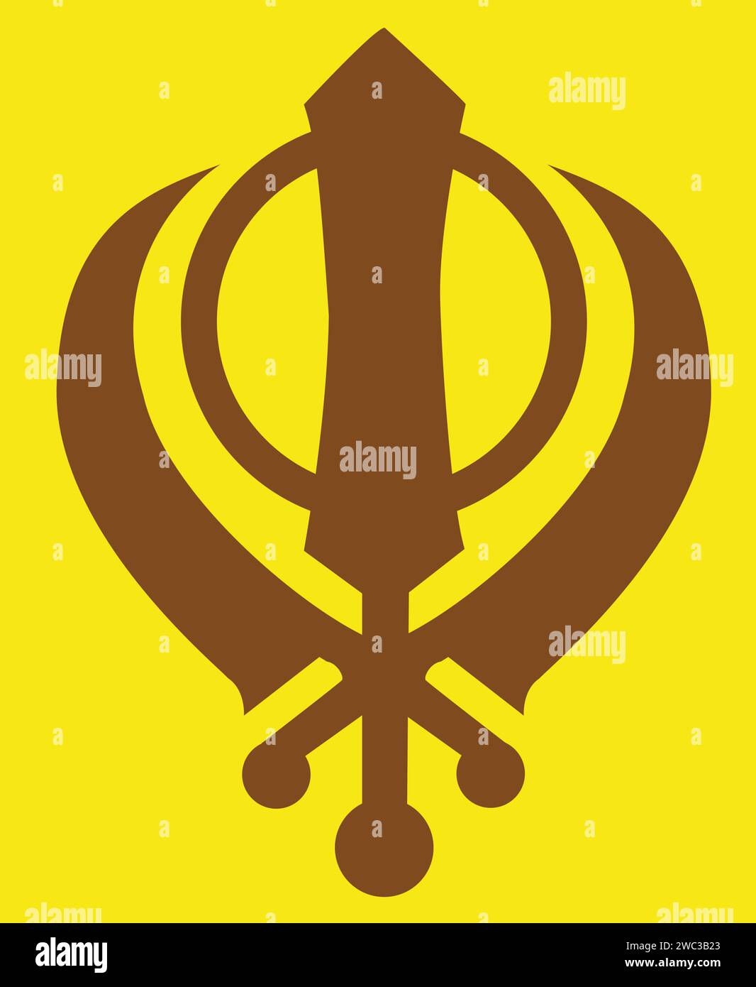 Simbolo Sikh, il Khanda, simbolo religioso, simboli religiosi del Sikhismo Illustrazione Vettoriale