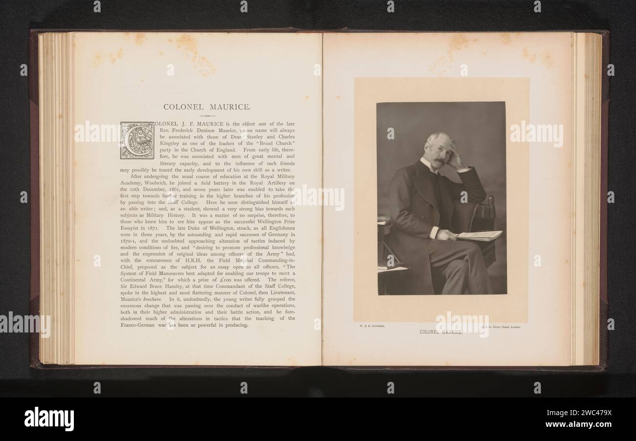 Portret van John Frederick Maurice, William & Daniel Downey, c. 1885 - in o prima del 1890 fotografare Londra carta carbone stampa persone storiche Foto Stock