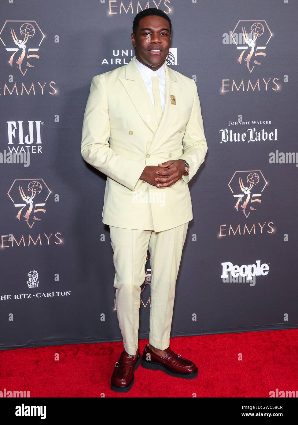 Los Angeles, Stati Uniti. 13 gennaio 2024. LOS ANGELES, CALIFORNIA, USA - 13 GENNAIO: Sam Richardson arriva al 75° Annual Primetime Emmy Awards Performer Nominees Celebration tenutosi al JW Marriott Los Angeles L.A. LIVE Platinum Ballroom il 13 gennaio 2024 a Los Angeles, California, Stati Uniti. (Foto di Xavier Collin/Image Press Agency) credito: Image Press Agency/Alamy Live News Foto Stock