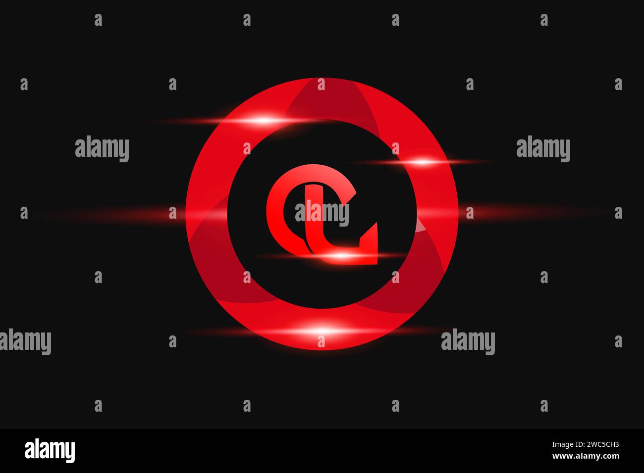 Logo CL Red. Logo Vector per le aziende. Illustrazione Vettoriale