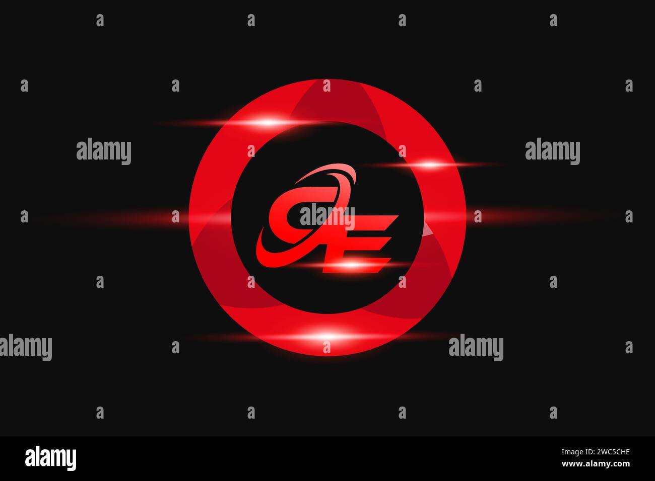 Logo CE rosso. Logo Vector per le aziende. Illustrazione Vettoriale