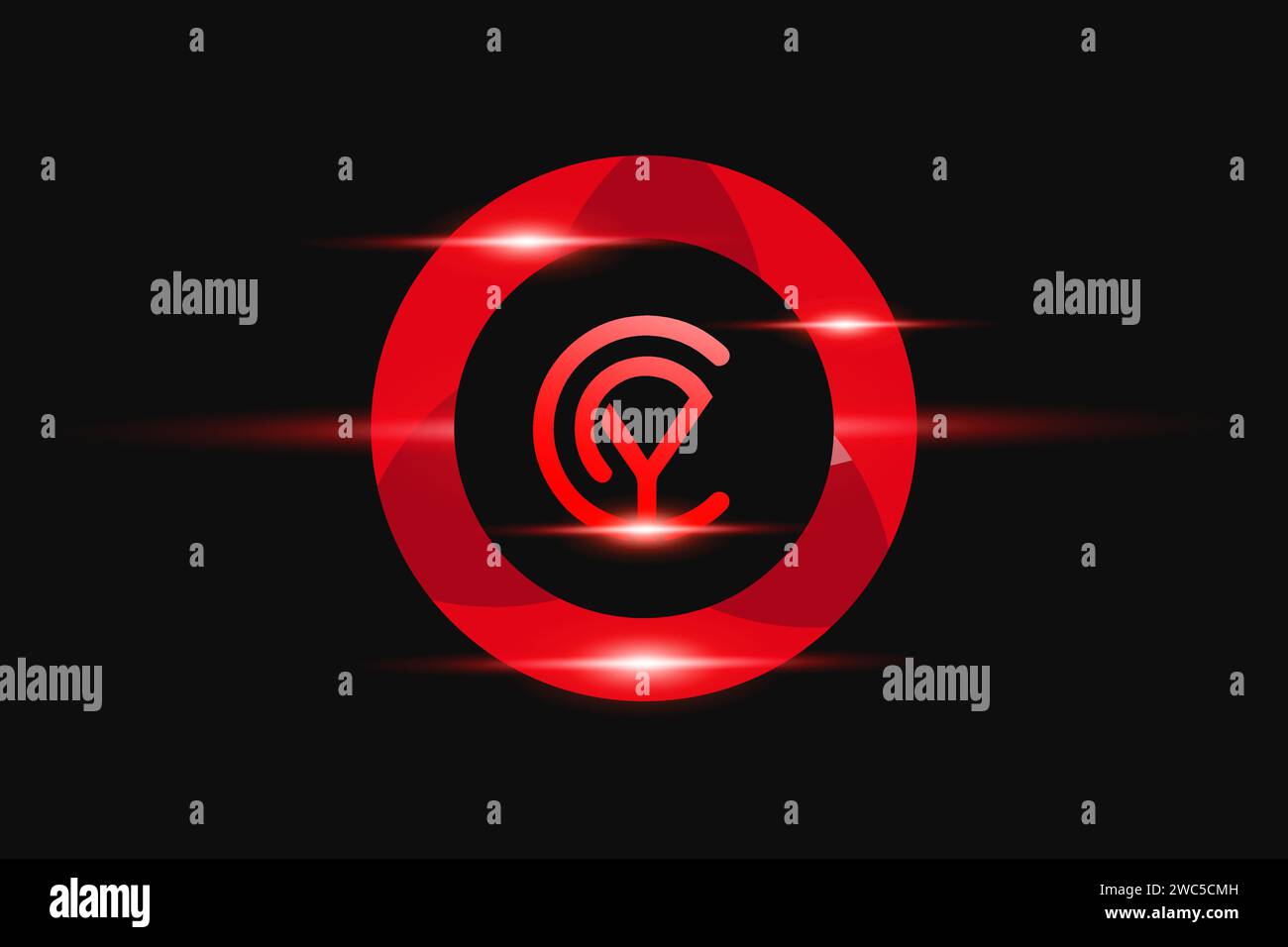Logo CY Red. Logo Vector per le aziende. Illustrazione Vettoriale