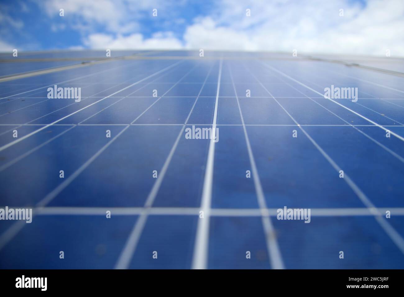 Pannello solare. Il pannello solare produce energia verde e rispettosa dell'ambiente dal sole. Foto Stock