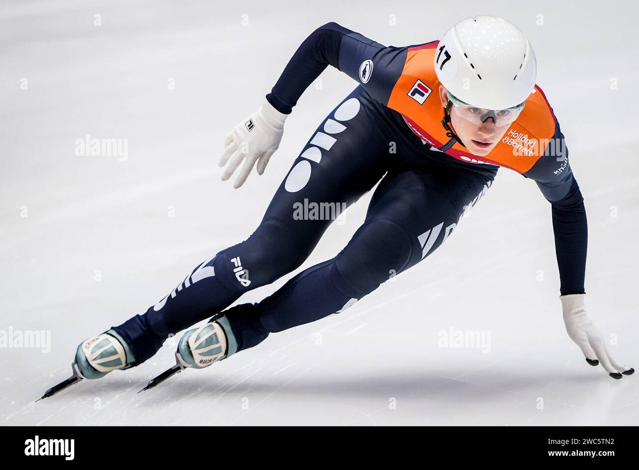 Danzica, Polonia. 14 gennaio 2024. DANZICA, POLONIA - 14 GENNAIO: Selma Poutsma dei Paesi Bassi gareggia sui 1500 m femminili durante i campionati europei di pattinaggio di velocità ISU a Hala Olivia il 14 gennaio 2024 a Danzica, in Polonia. (Foto di Andre Weening/Orange Pictures) credito: Orange Pics BV/Alamy Live News Foto Stock