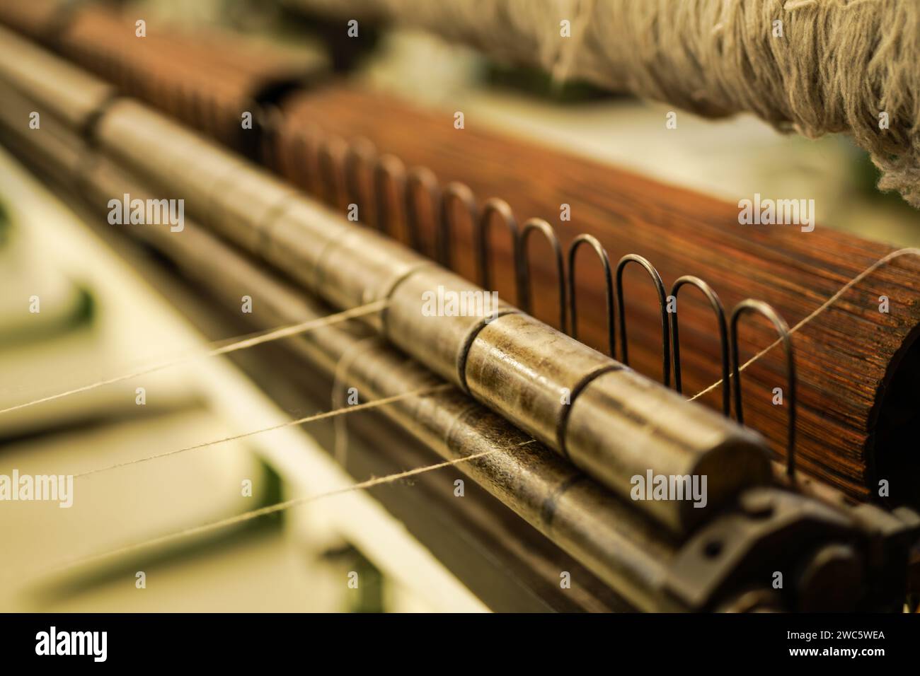 Primo piano dell'industria tessile. xix secolo. Museo in Polonia, Bielsko-Biala Foto Stock