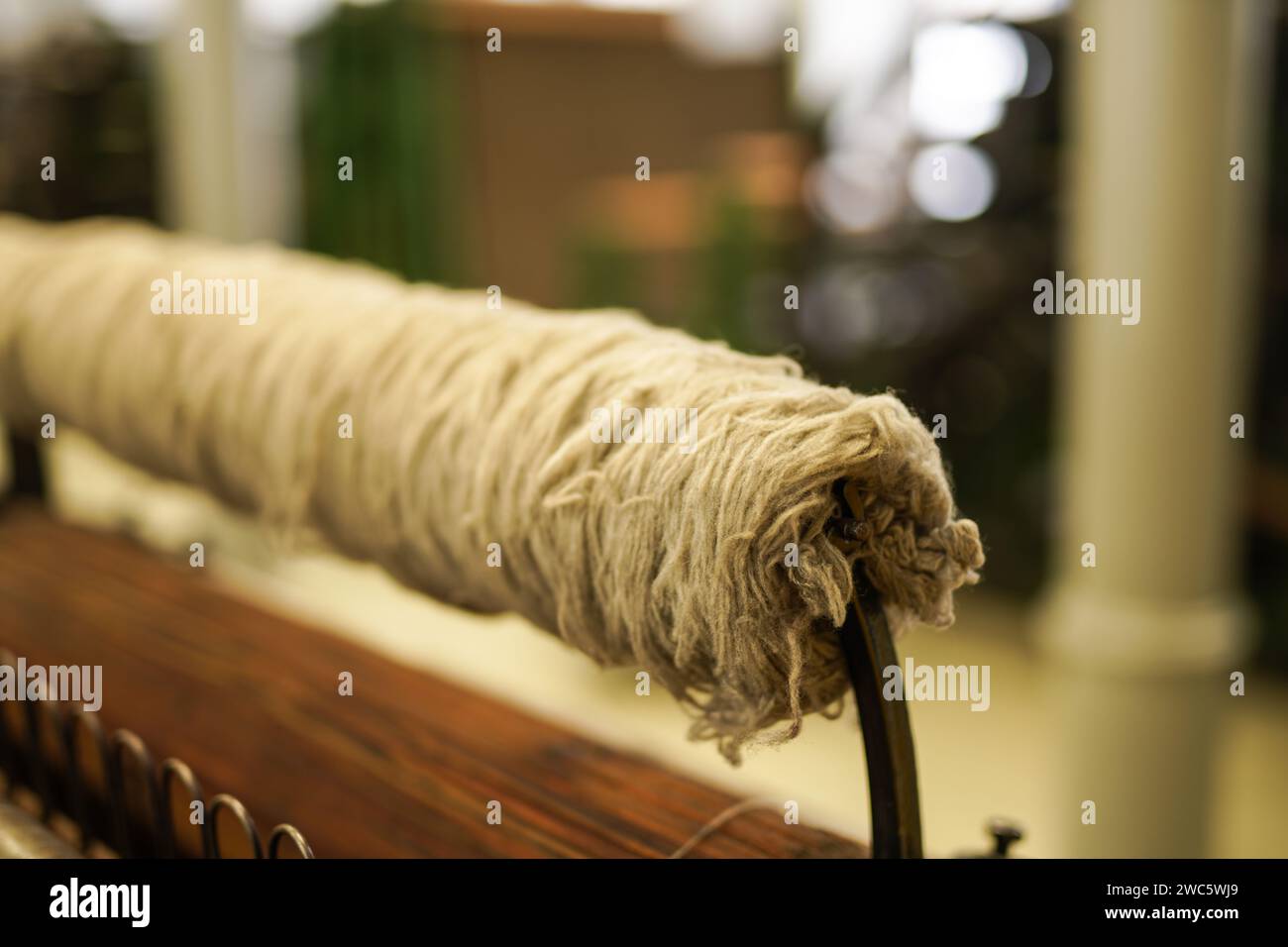 Primo piano dell'industria tessile. xix secolo. Museo in Polonia, Bielsko-Biala Foto Stock